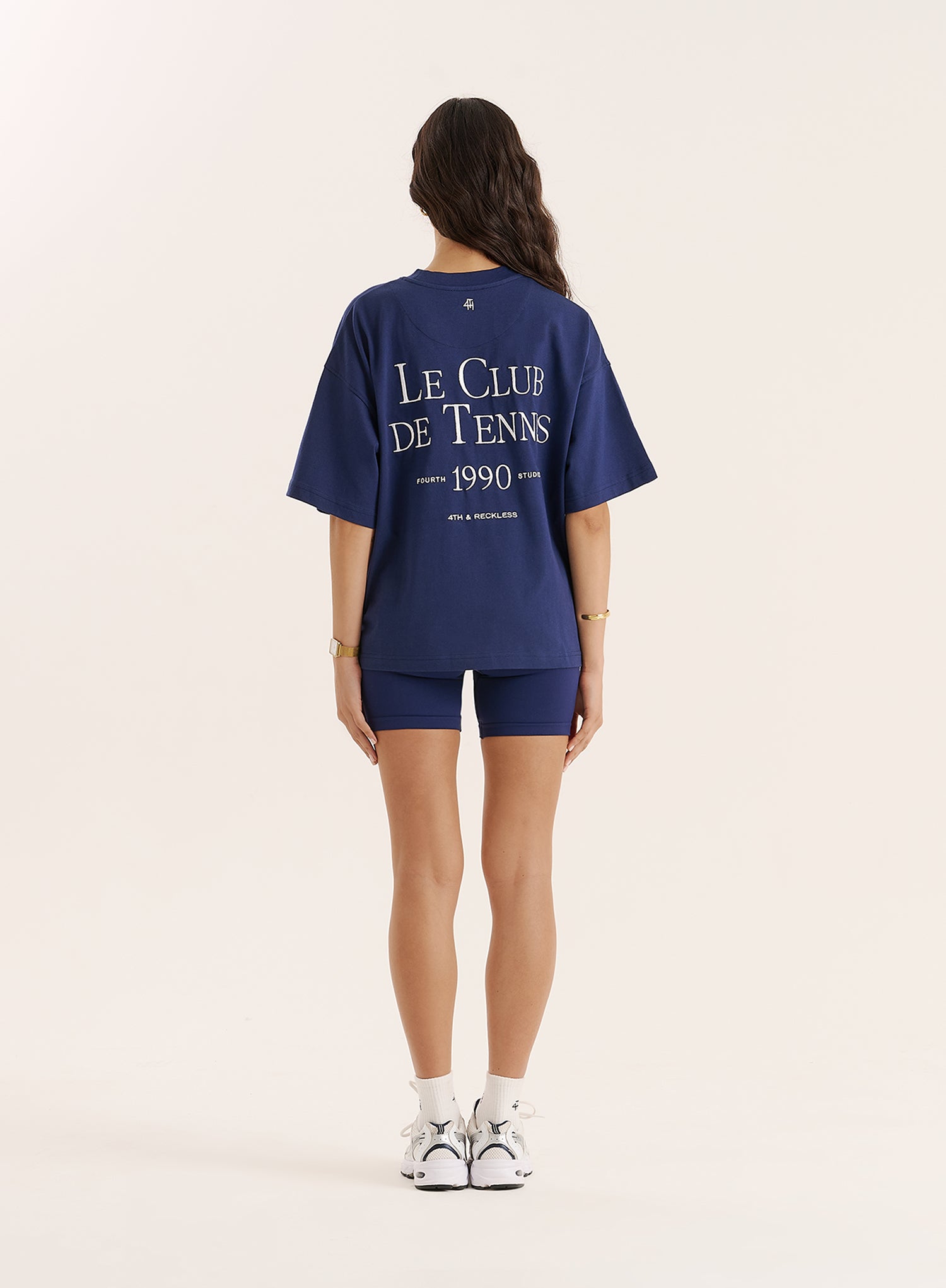 Navy Tennis Club Back Print T-Shirt
